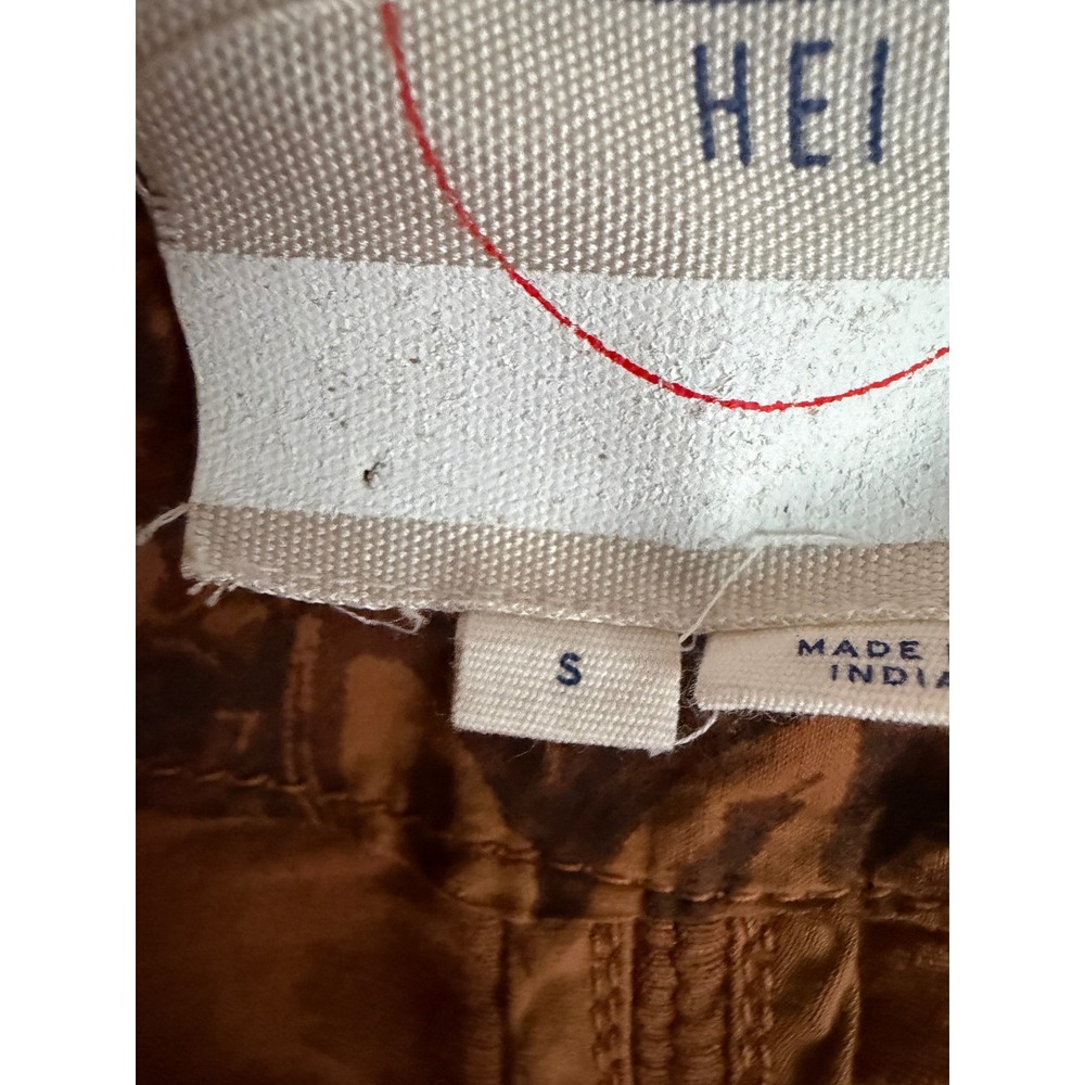 Hei Hei Anthropologie Linen Blend Boho Open Front Jacket Brown Boho Fall Small - Picture 9 of 9